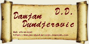 Damjan Dunđerović vizit kartica